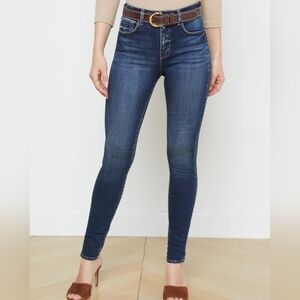 L'AGENCE Marguerite high-rise Skinny Jean in dark Marino blue size 26